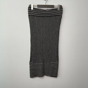 Rachel by Rachel Roy Women’s Black & Beige Ribbed Knit Midi pencil Skirt Size M